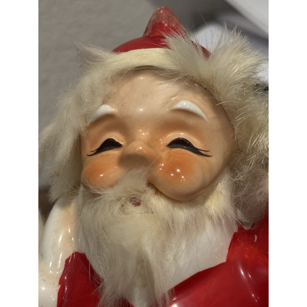 Santa Ceramic Bank 1959 Napco Bedford Ohio Vintage Made Japan Faux Fur Accent - Picture 15 of 15